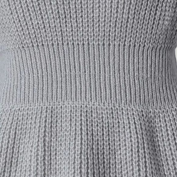 Solid Gray Woman's Sweater - Picture 4 of 5